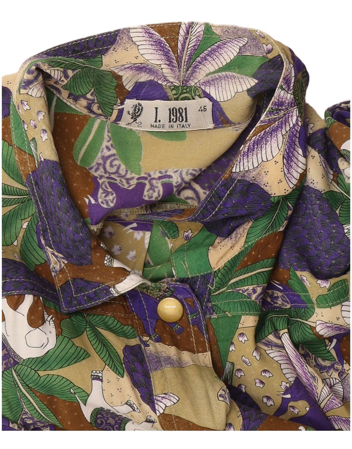 Bluză Cămașă Vintage Femei cu mânecă scurtă IT 46 Large Multicolor