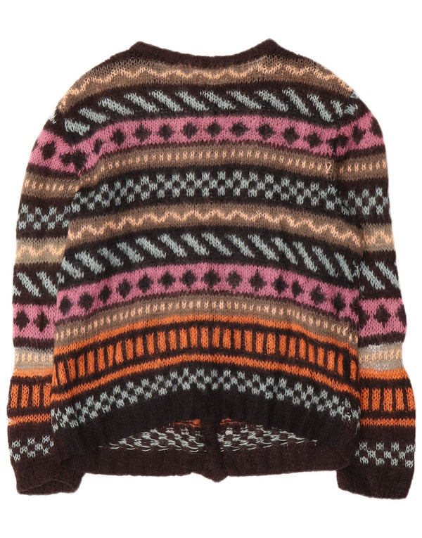 Pulover Cardigan Vintage pentru Damă UK 16 Mari, Multicolore, Dungi