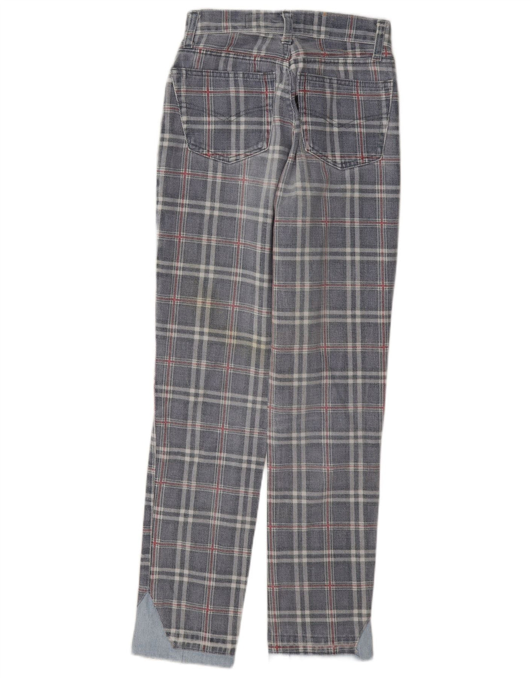 Blugi conici pentru femei Extreme W26 L29 Blue Check Bumbac