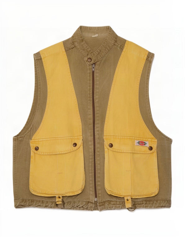 Gilet de denim pentru bărbați Casucci UK 38 Medium Khaki Colorblock