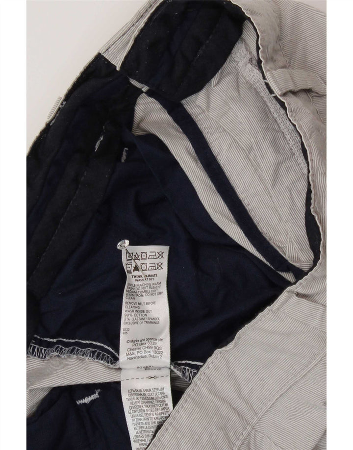 Pantaloni scurți chino pentru bărbați Marks & Spencer W32, bumbac cu dungi gri medii