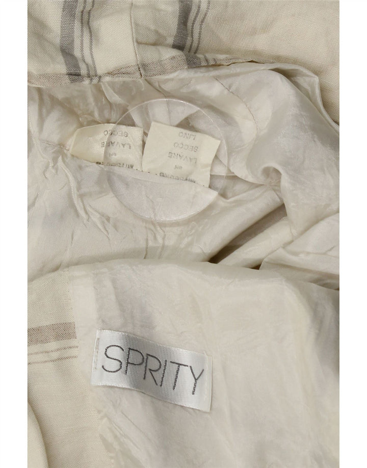 Blazer Vintage pentru femei cu 1 nasture UK 14 Medium Beige Check Line