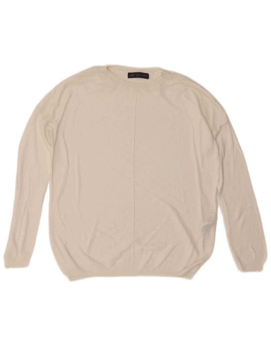 Marks & Spencer Pulover supradimensionat pentru femei cu gâtul turnat UK 10 Small White