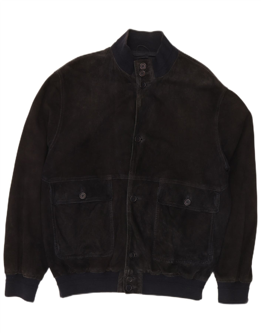 Jachetă bomber din piele intoarsa pentru barbati VINTAGE IT 52 XL din piele albastru bleumarin