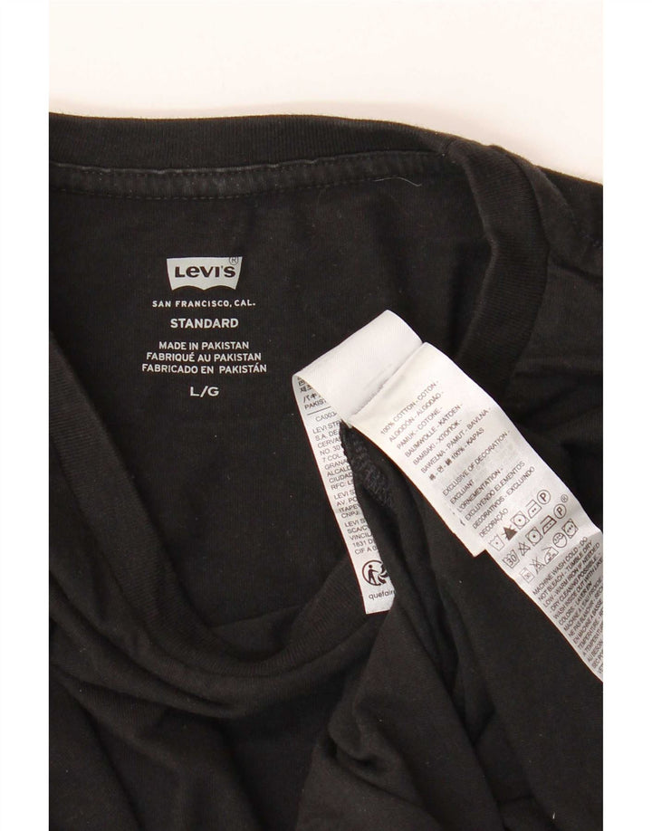 Tricou standard pentru bărbați Levi's Top mare din bumbac negru