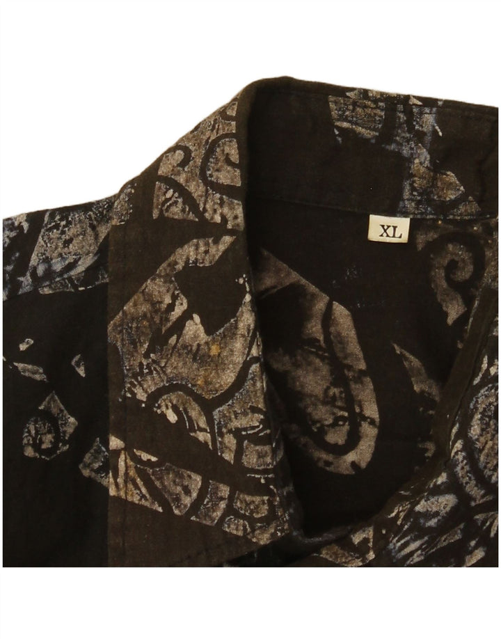 Cămașă cu mânecă scurtă pentru bărbați, cu model abstract, XL kaki