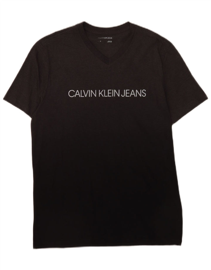 Tricou grafic pentru bărbați Calvin Klein Jeans Top mediu negru din bumbac color bloc