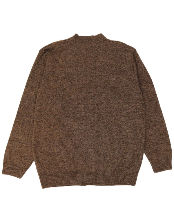 Pulover Cardigan Vintage pentru bărbați 3XL Kaki Poliacrilic cu pete