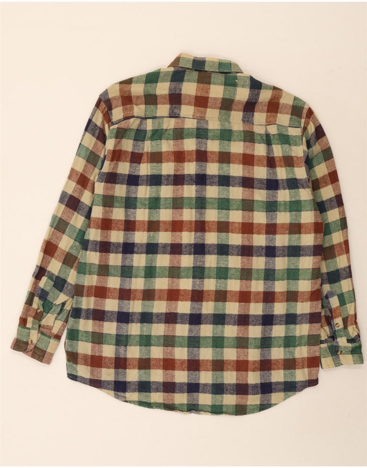 Cămașă Vintage pentru bărbați din flanel, mărime 41/42, mare, multicolor, din bumbac cu carouri