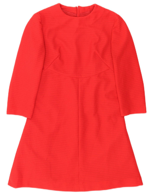 Rochie vintage pentru femei cu mâneci 3/4 A-Line UK 10 Small Red