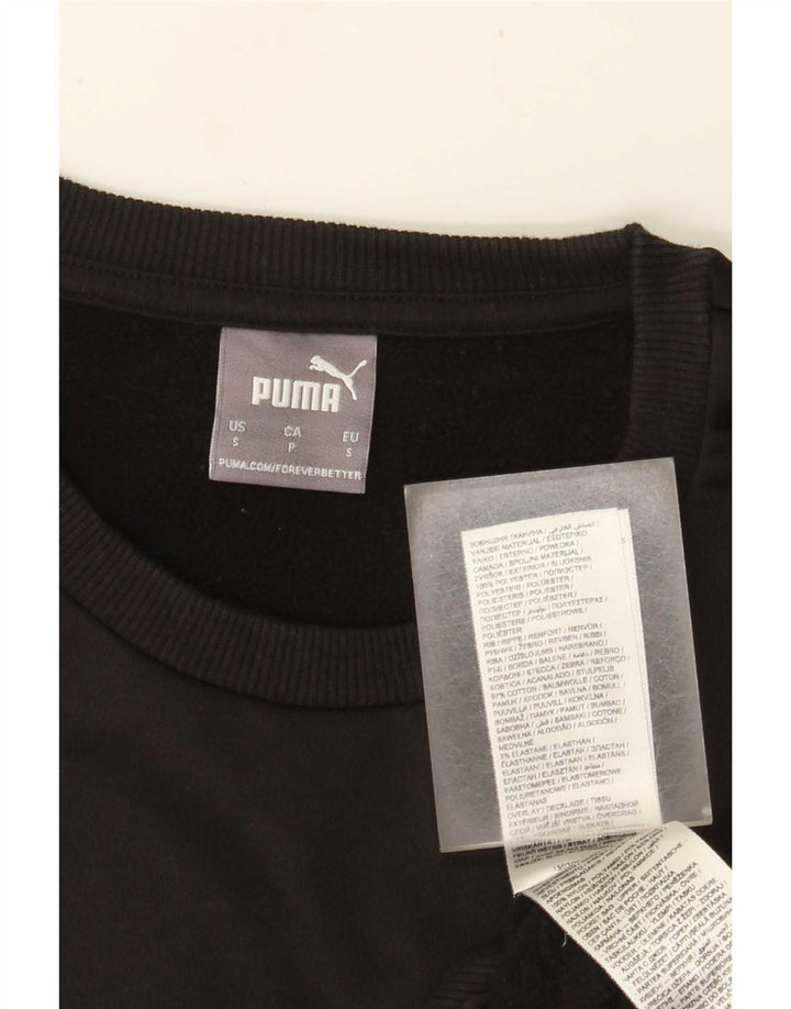 Pulover Puma pentru bărbați, bumbac color bloc negru mic