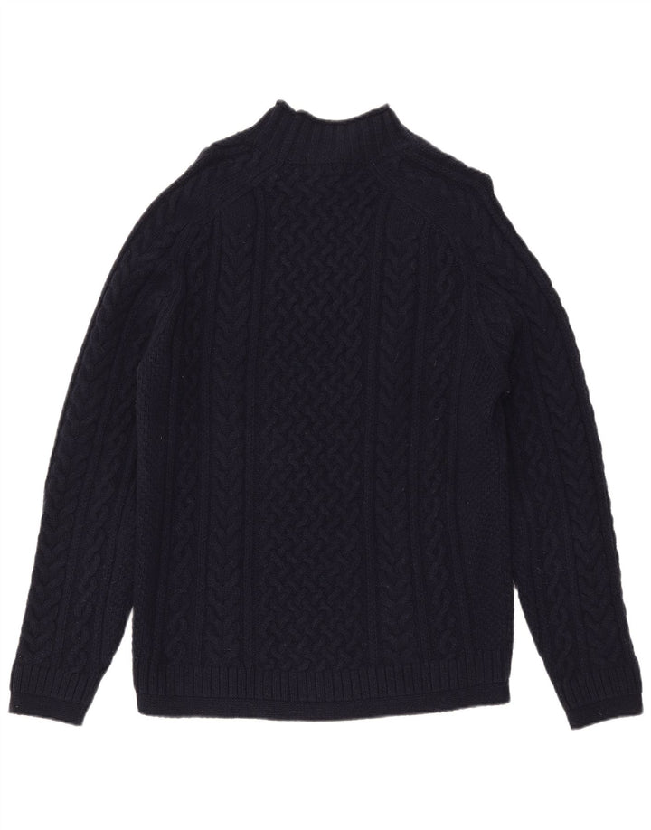 Pulover cu gât țestoasă pentru femei Massimo Dutti UK 16 Lână mare bleumarin