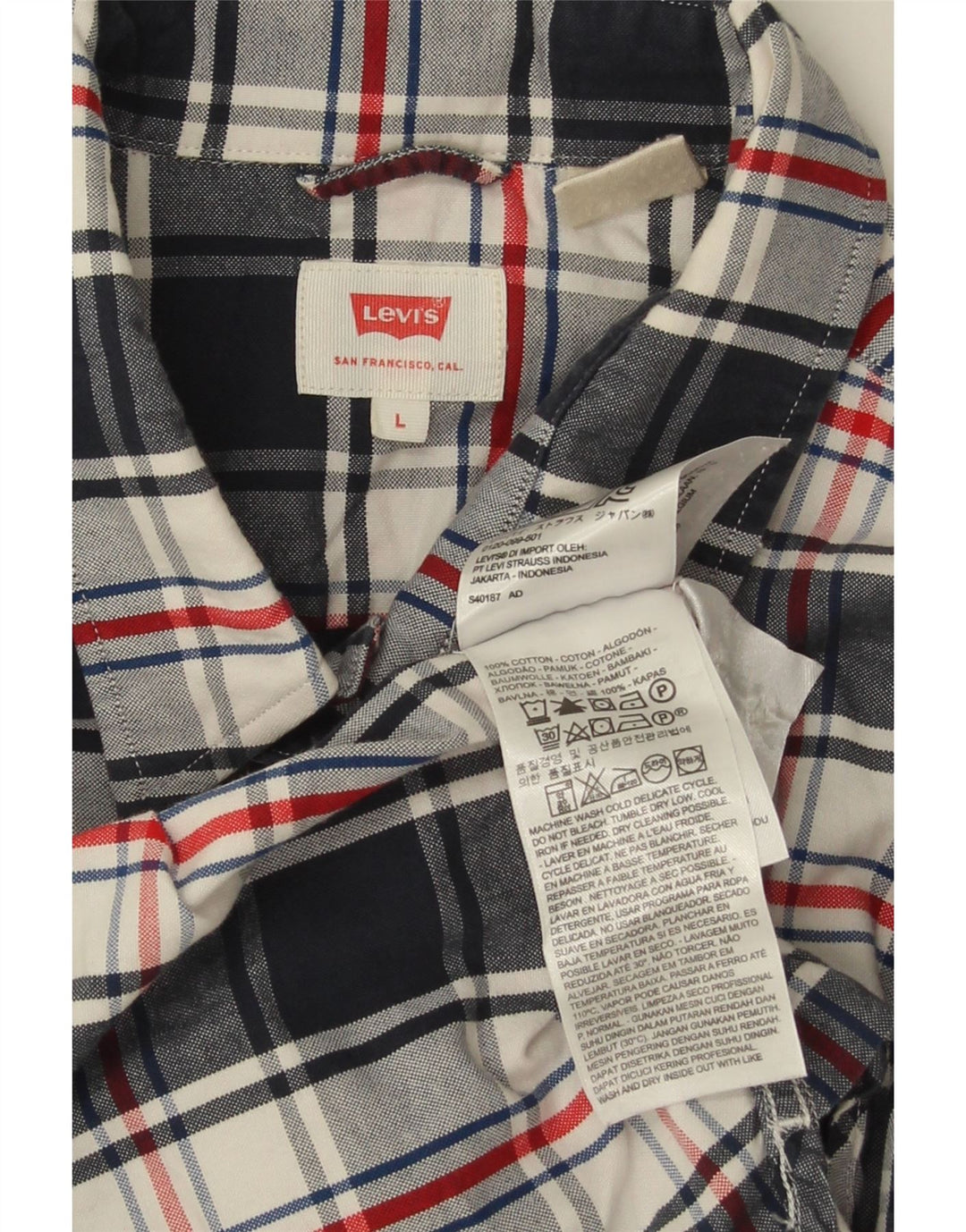Cămașă pentru bărbați Levi's, mare, albastru bleumarin din bumbac