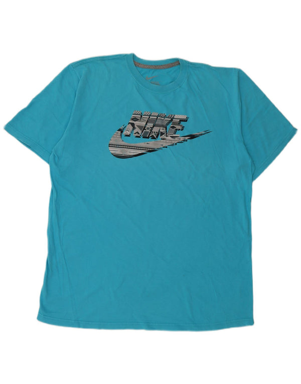Tricou grafic pentru bărbați Nike Regular Fit Top XL Bumbac albastru