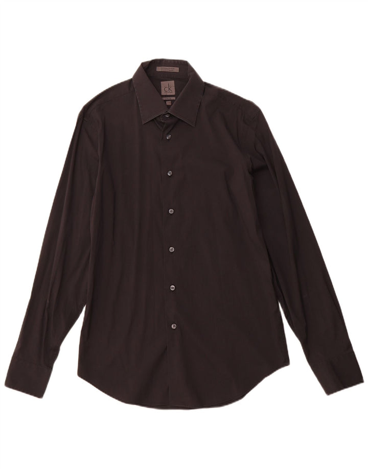 Cămașă pentru bărbați CALVIN KLEIN Slim Fit Mărimea 39 15 1/2 Bumbac mediu negru