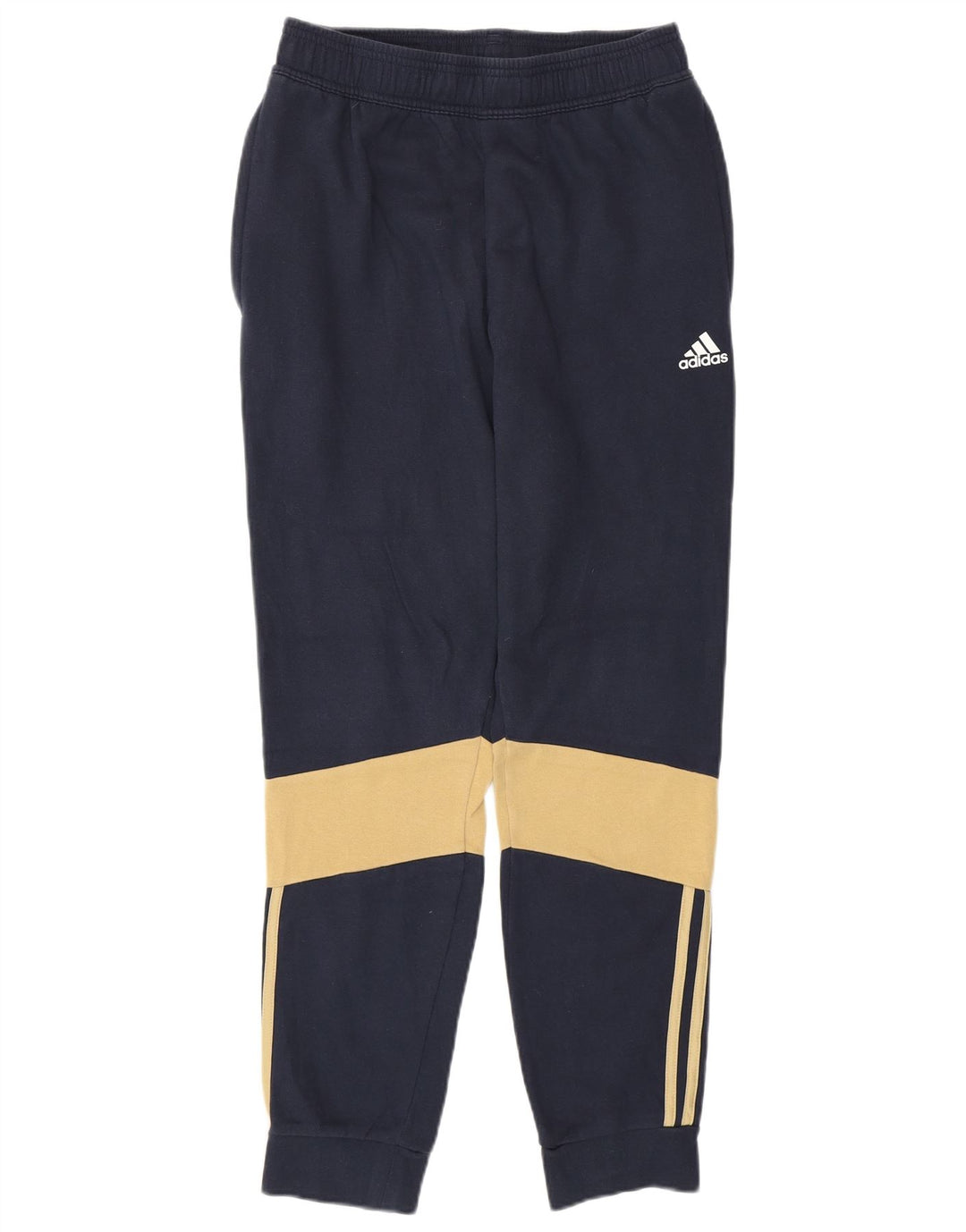 Pantaloni de trening ADIDAS pentru bărbați Pantaloni de jogging mici, albastru bleumarin, bumbac color bloc
