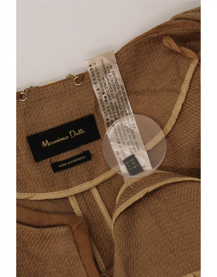 Massimo Dutti Jachetă pentru femei cu mâneci 3/4 deschise, UK 16, in maro mare