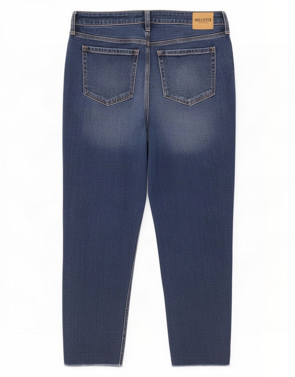 Blugi conici Hollister pentru femei Mom cu talie înaltă L31 L27 Bumbac albastru
