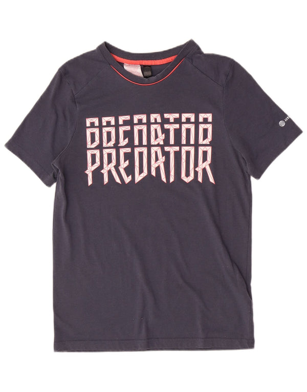 Tricou cu grafică obișnuită Adidas pentru băieți Top 13-14 ani poliester bleumarin