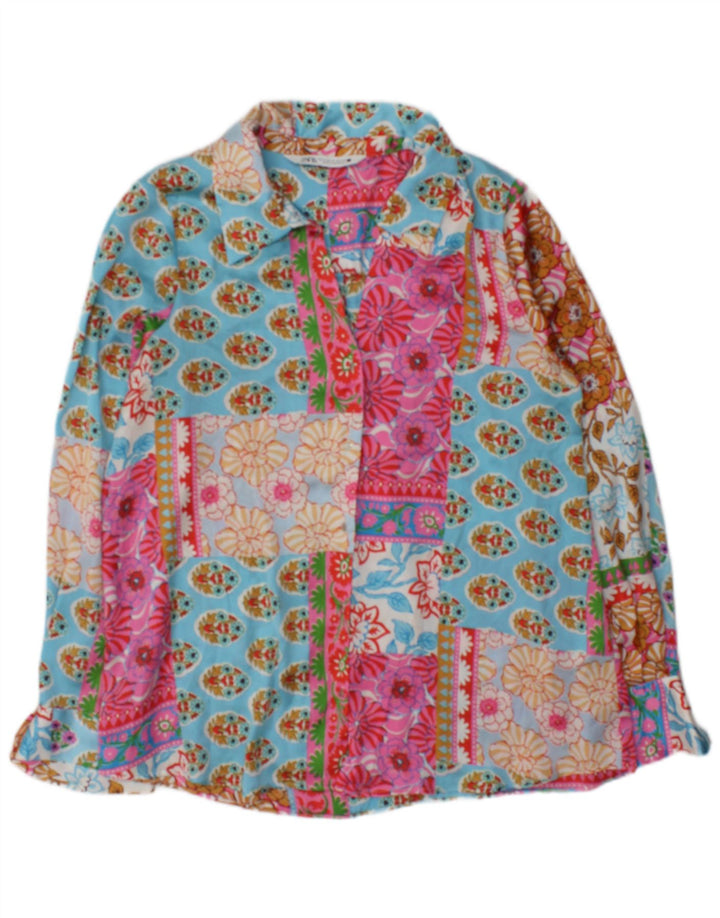 Bluză cu mânecă lungă pentru femei Zara UK 14 Medium Multicolor Patchwork