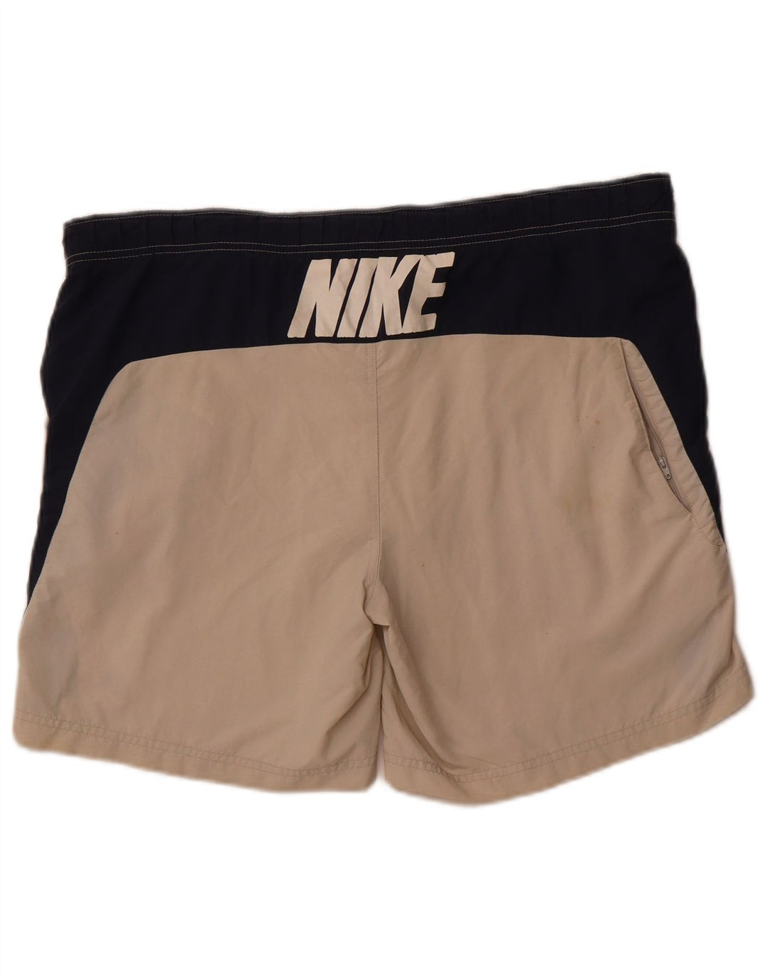 Pantaloni scurți sport grafic Nike pentru bărbați Marea Britanie 34/36, mari, bej, poliester color bloc