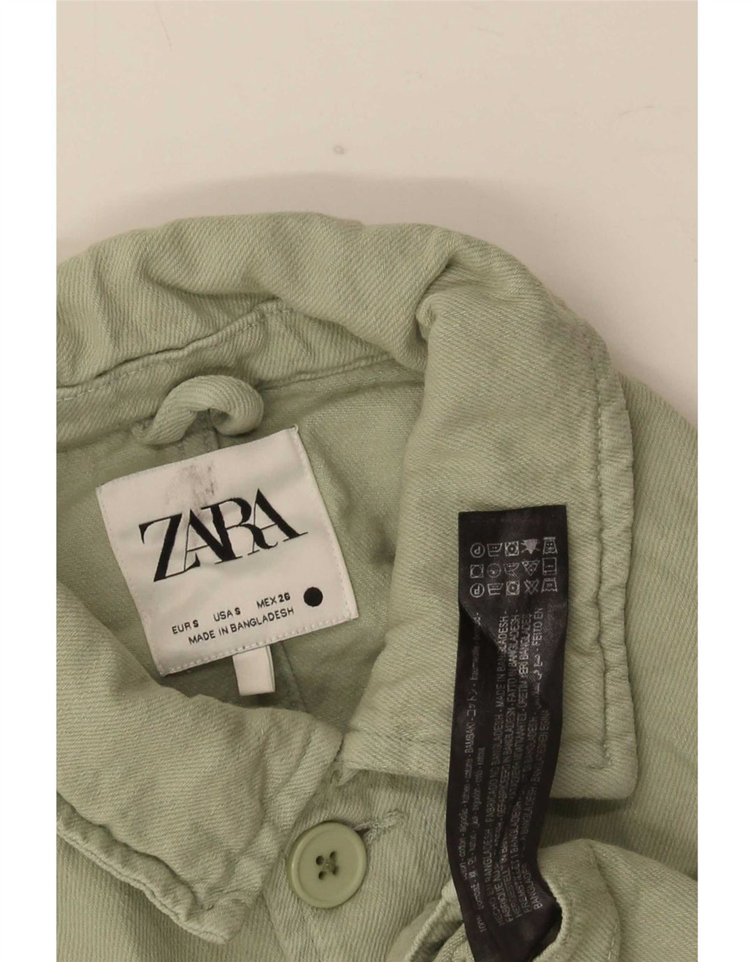 Jachetă Utilitară pentru bărbați Zara UK 36 Bumbac verde mic