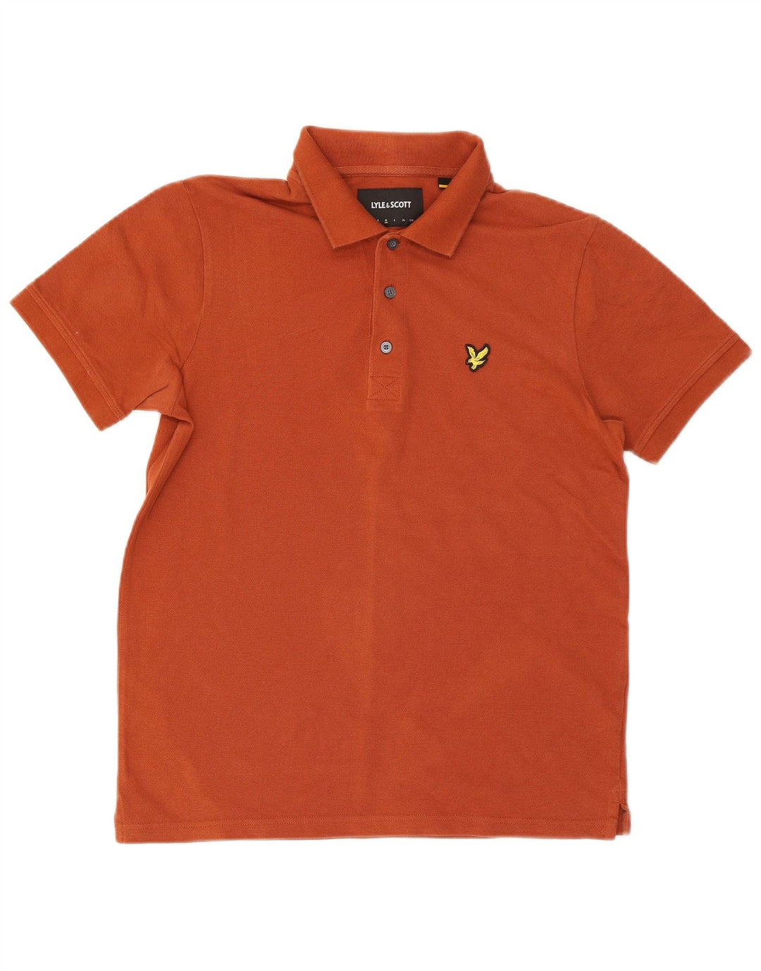 Tricou polo Lyle & Scott pentru bărbați, bumbac portocaliu mediu