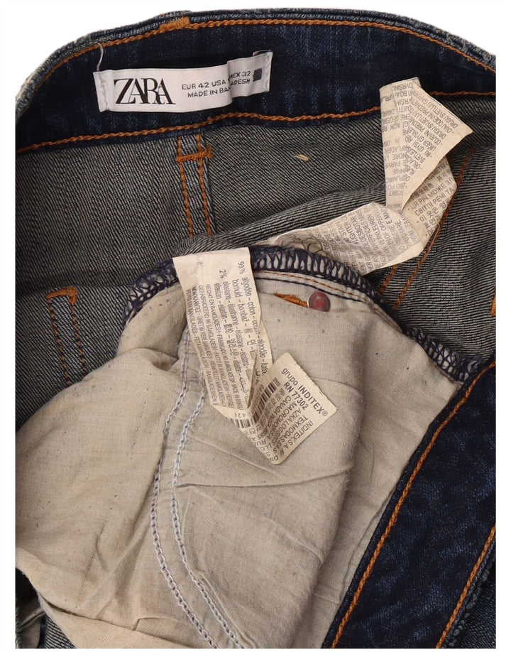 Blugi slim pentru femei Zara EU 42 Large W32 L28 Blue Cotton Classic