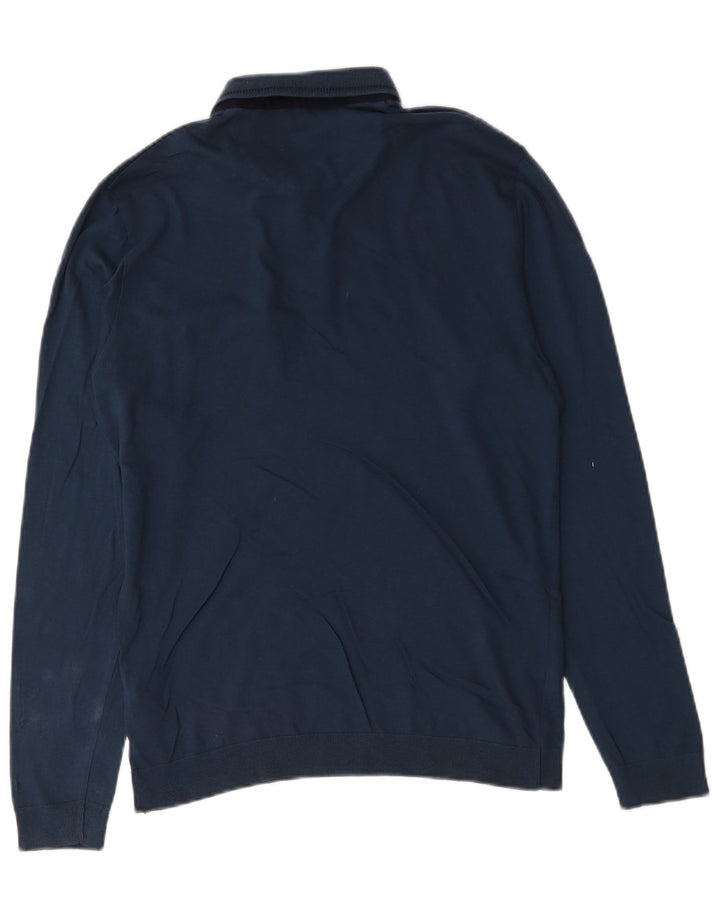 Tricou polo pentru bărbați Ted Baker cu mânecă lungă, mărime 3, bumbac, albastru bleumarin mediu