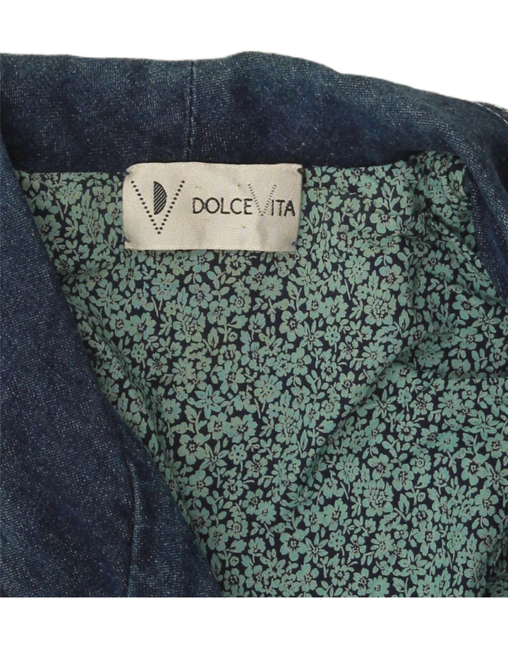 DOLCE VITA Womens 2 Button Denim Blazer Jacket UK 18 XL Blue Vintage Dolce Vita and Second-Hand Dolce Vita from Messina Hembry 