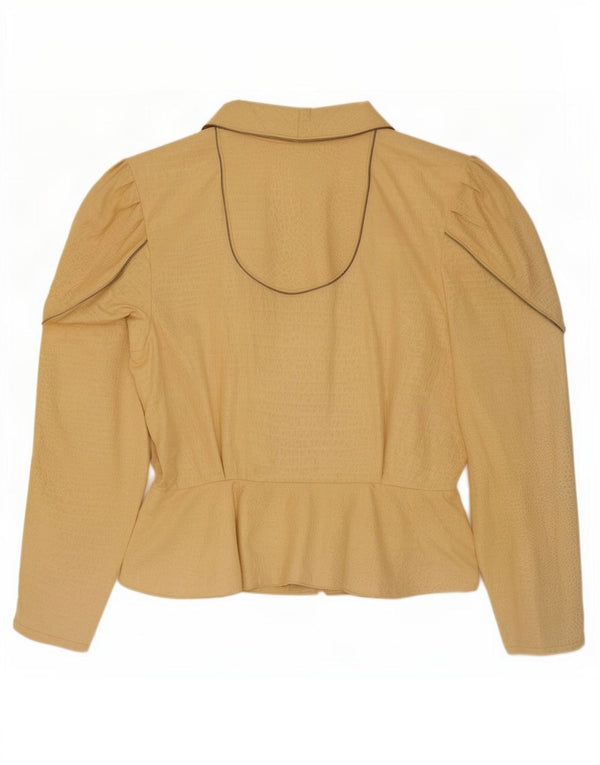 Blazer vintage pentru femei UK 14 Medium Beige Animal Print