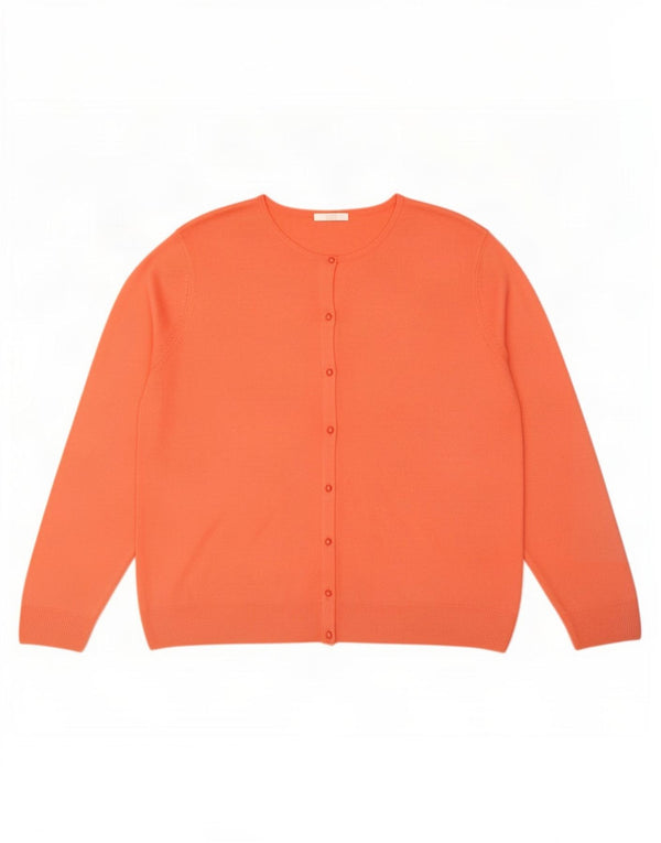 Marks & Spencer Womens Cardigan Sweater UK 20 2XL Orange Acrylic