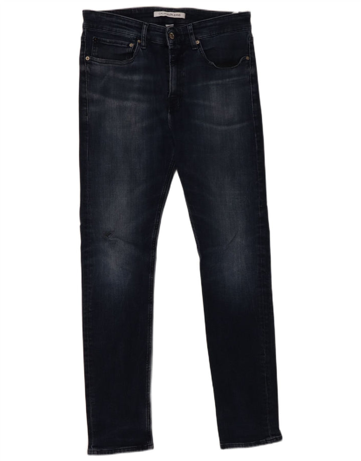 Blugi slim pentru bărbați CALVIN KLEIN W33 L32 bumbac bleumarin
