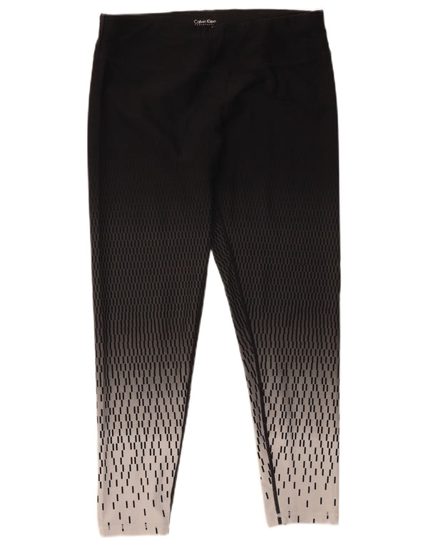 Calvin Klein Leggings pentru femei UK 14 Large Black Geometric