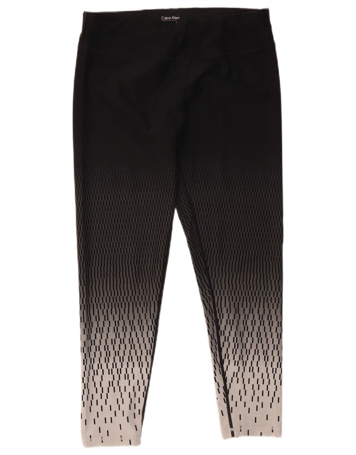Calvin Klein Leggings pentru femei UK 14 Large Black Geometric