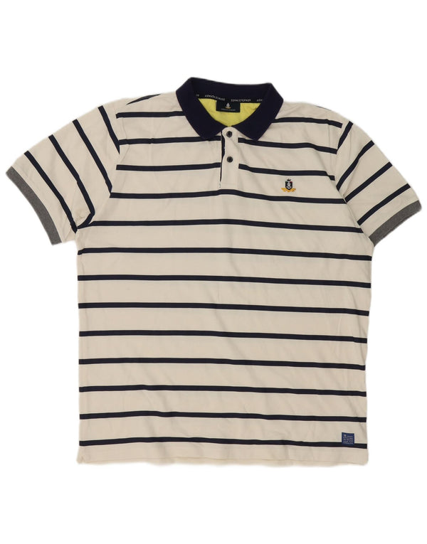 Tricou Polo Rugby Armata Di Mare 3XL Bumbac cu dungi albe