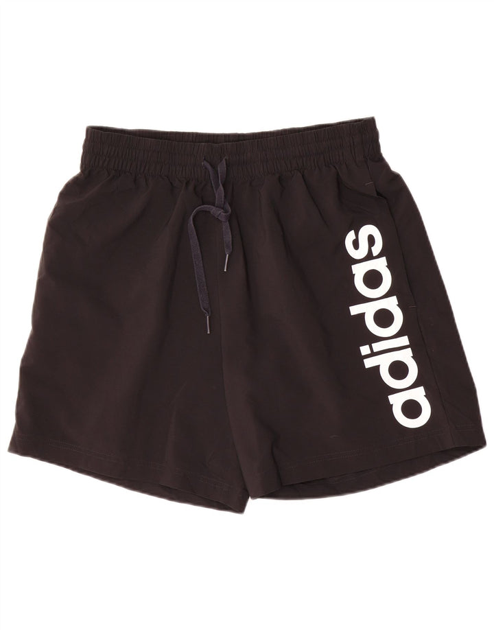 Pantaloni scurți sport grafic Adidas pentru bărbați, poliester mediu negru