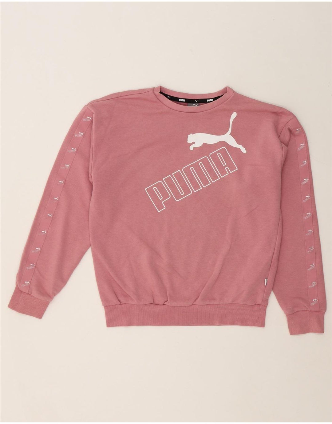 PUMA Mens Graphic Sweatshirt Jumper XS Pink Cotton Vintage Puma and Second-Hand Puma from Messina Hembry 