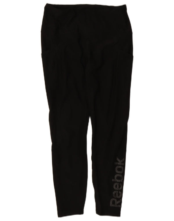 Leggings grafic Reebok pentru femei UK 12 Medium Black