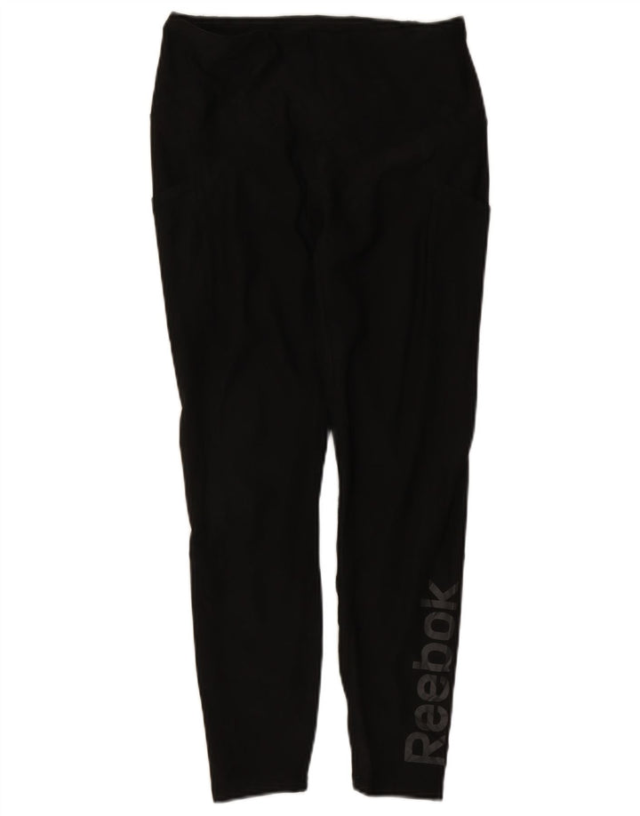 Leggings grafic Reebok pentru femei UK 12 Medium Black