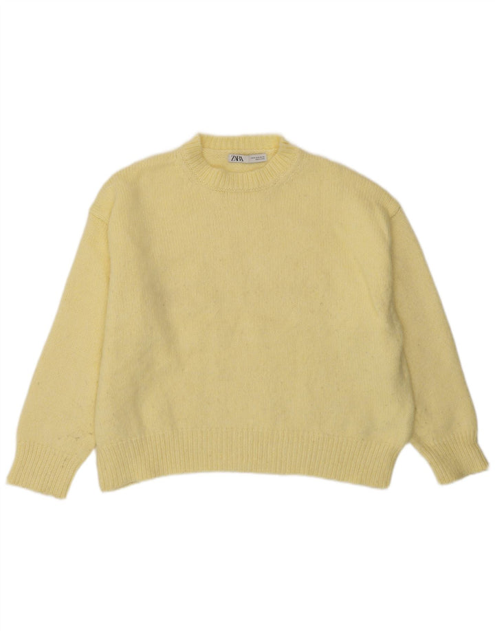 Pulover de damă Zara Crop Oversized Crew Deck Pulover UK 14 Medium Yellow
