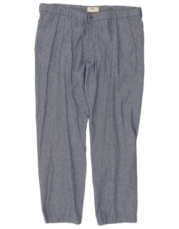 Pantaloni chino drepți pentru bărbați Marks & Spencer W42 L31 in albastru