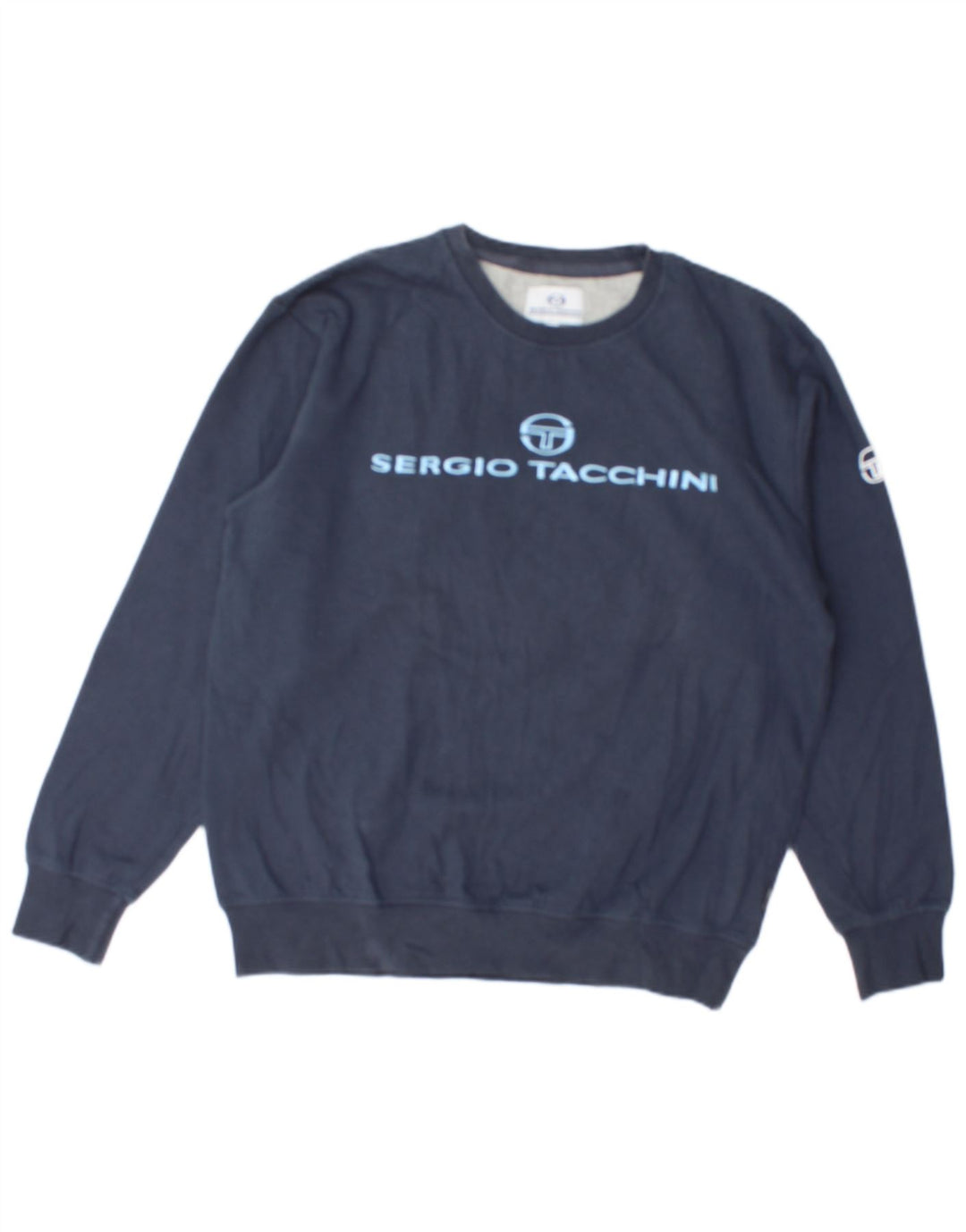 SERGIO TACCHINI Hanorac grafic pentru bărbați Pulover mediu din bumbac bleumarin