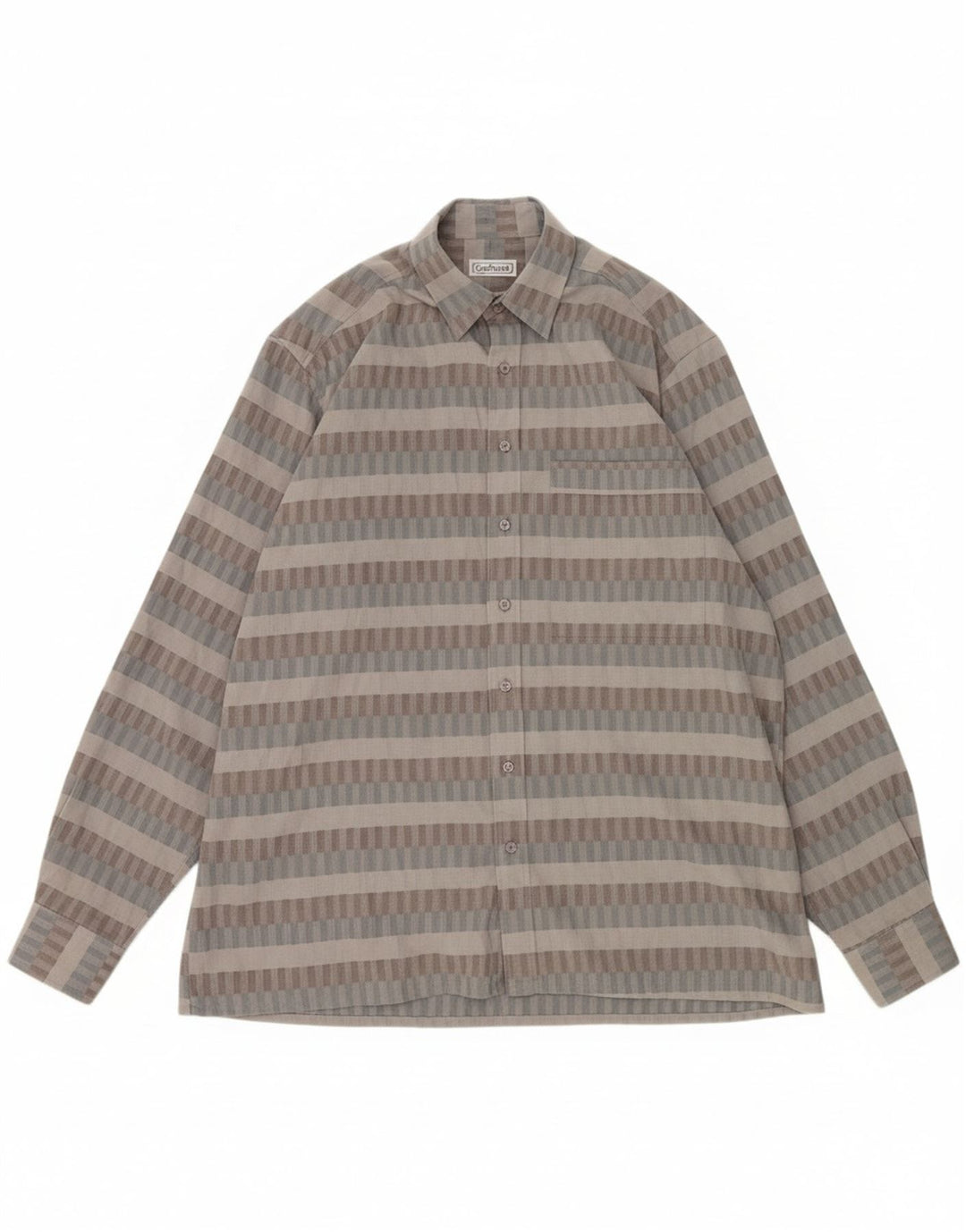 CACHAREL Mens Shirt Size 39 Medium Grey Striped