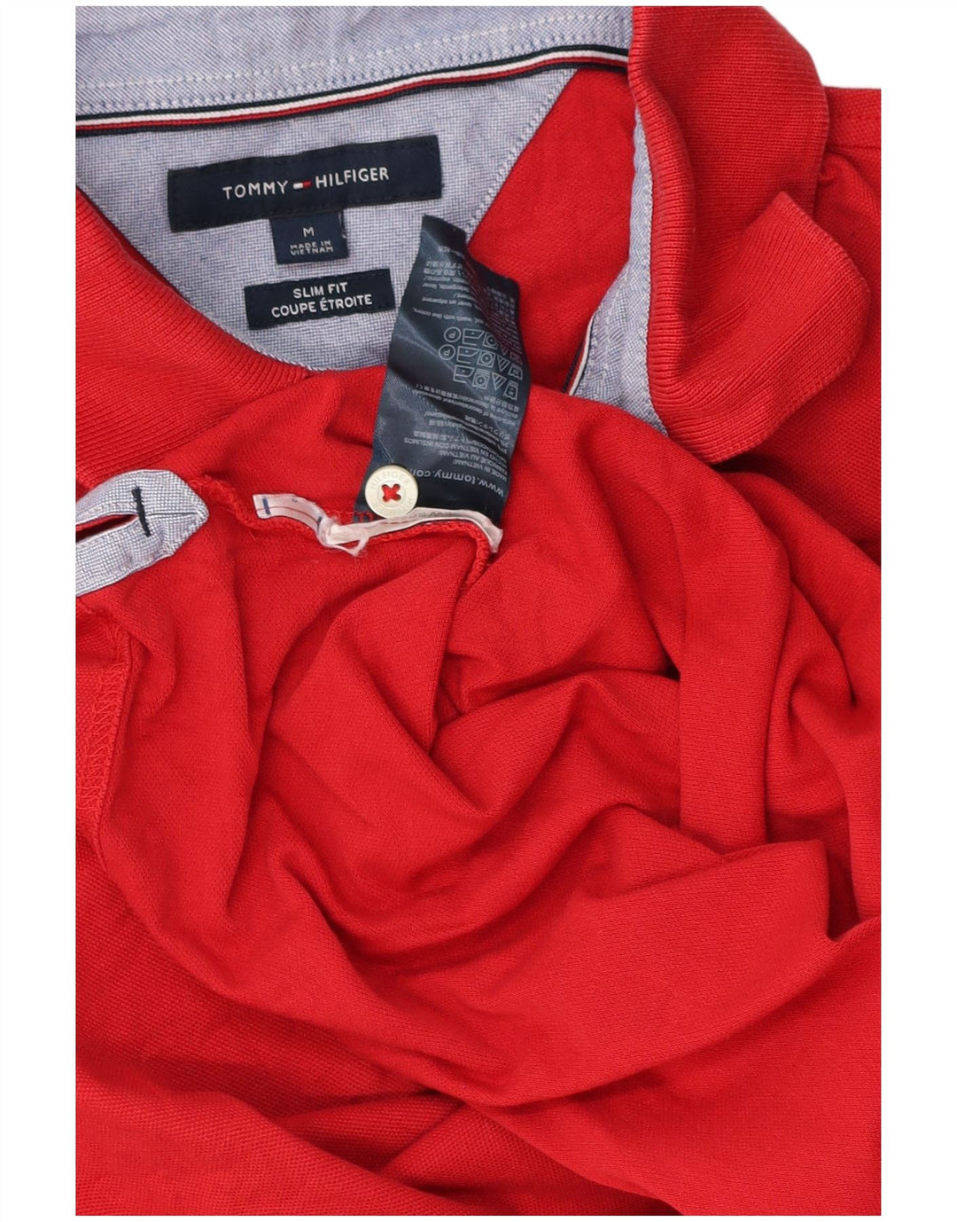 Tricou polo Tommy Hilfiger pentru bărbați, bumbac roșu mediu