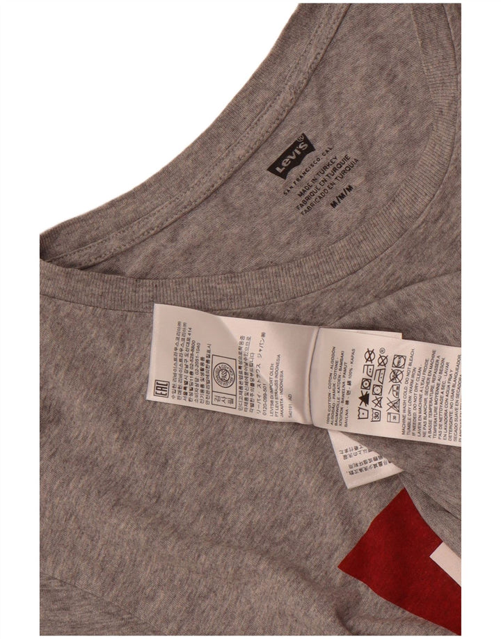 Tricou cu grafic Levi's pentru bărbați Top din bumbac cu pete gri mediu