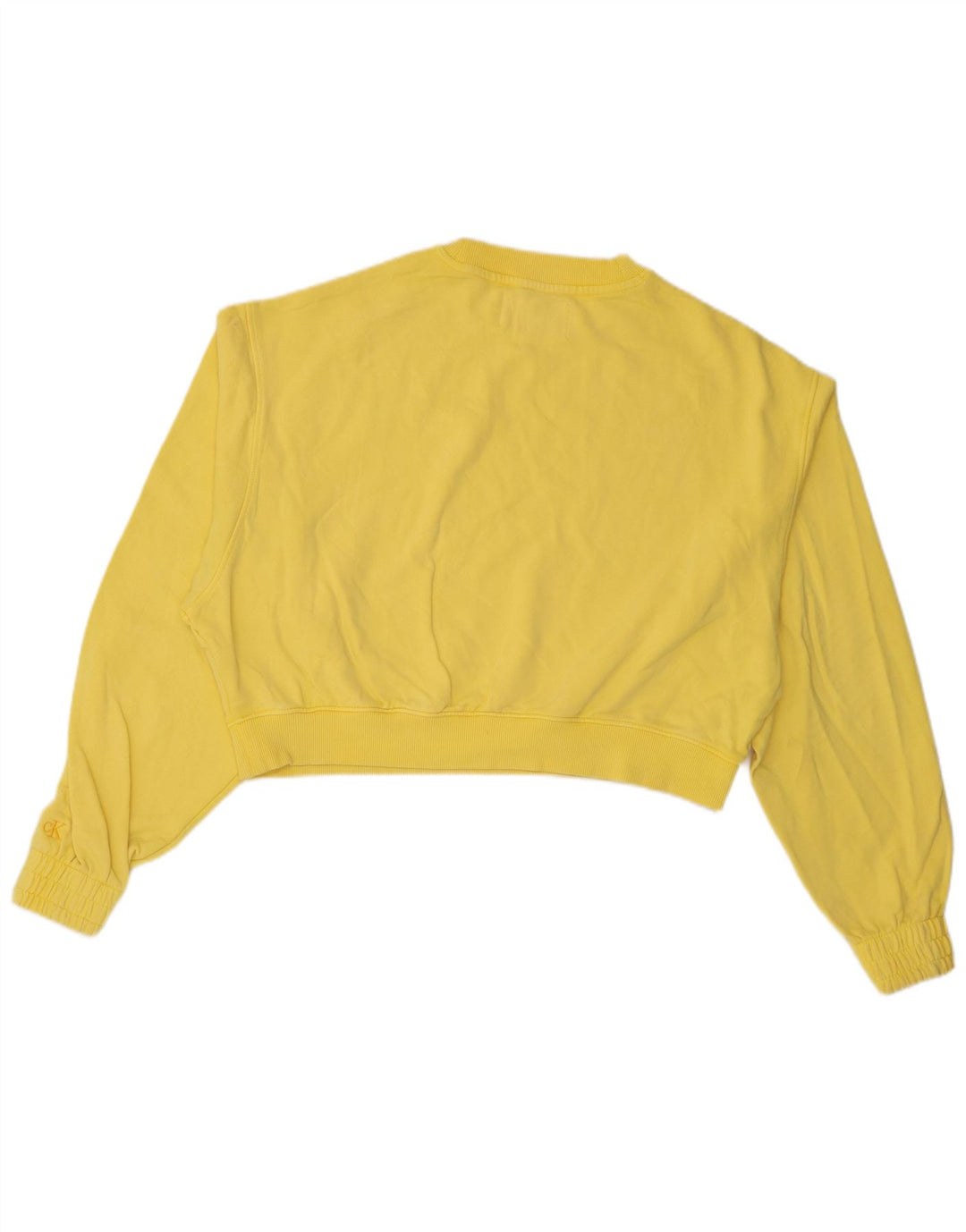 Calvin Klein Jeans Pulover supradimensionat pentru femei UK 16 Large Yellow