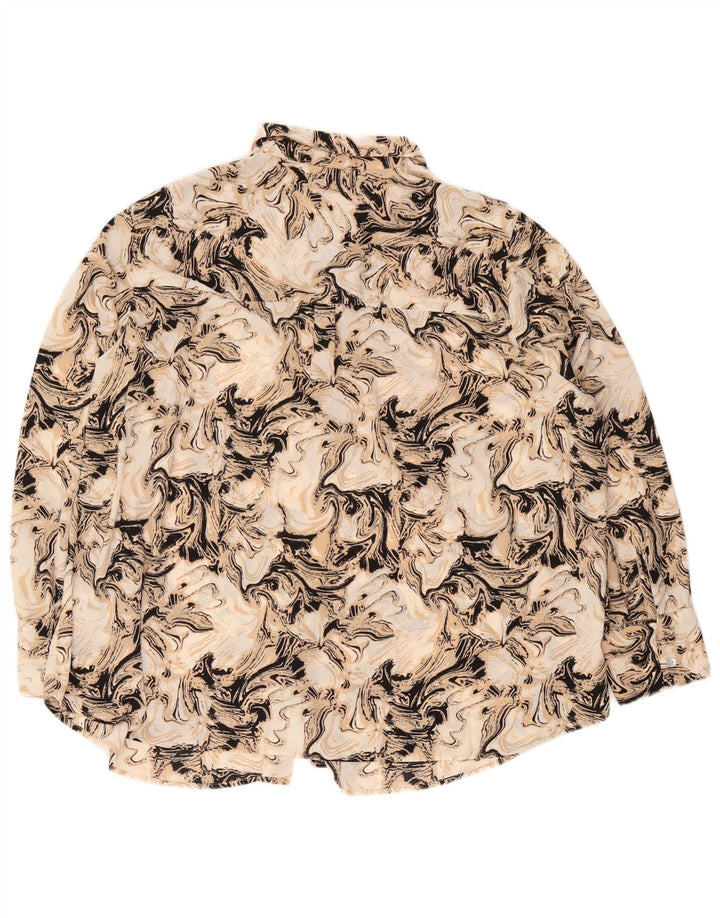 Bluză cămașă pentru femei cu model abstract Marks & Spencer UK 22 3XL maro