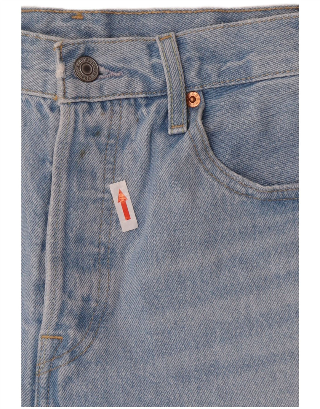 Pantaloni fierbinți Levi's 501 Denim Distressed W28 Medium Blue