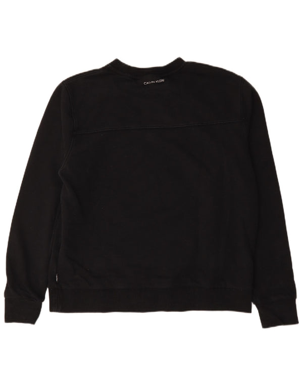 Pulover Calvin Klein cu grafic pentru femei, UK 20 2XL, bumbac negru